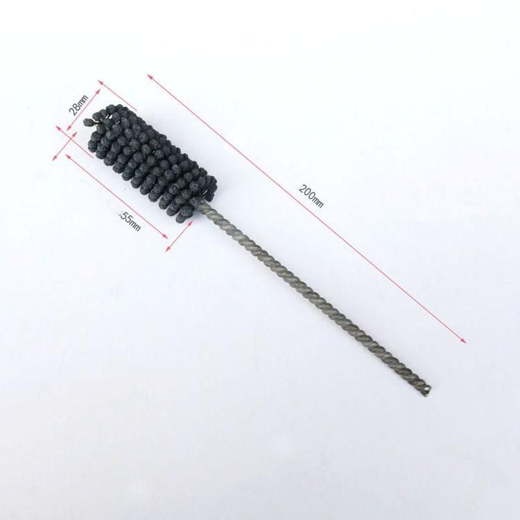 Black Soft Stone Small Tube Brush, Grinding Clean Cylinder Polishing Deburring Industrial Ball Brush