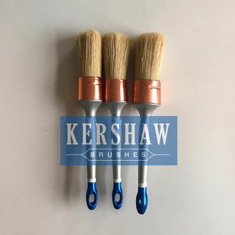 Round Brush (Paintbrush with pure white bristle and plastic handle, round brush)