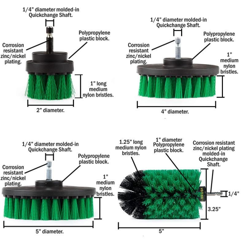 Electric Cleaning Brush 6-Piece Set Electric Drill Brush Head Set Floor and Wall Descaling and Polishing Cleaning Brush Head