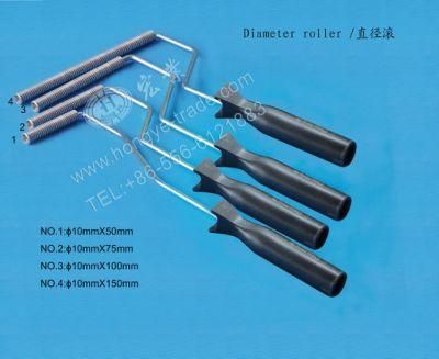 Customized Zinc Plated Plastic Handle Aluminum Finned Roller Diameter Roller for FRP Laminating