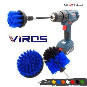 Blue Medium Electric Drill Brush Three-Piece Set for Kitchen &amp; Bathroom &amp; Car Carpet &amp; Sink etc