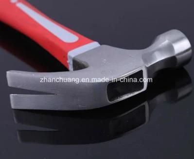 High Carbon Steel Color Fiberglass Handle Claw Hammer with TUV