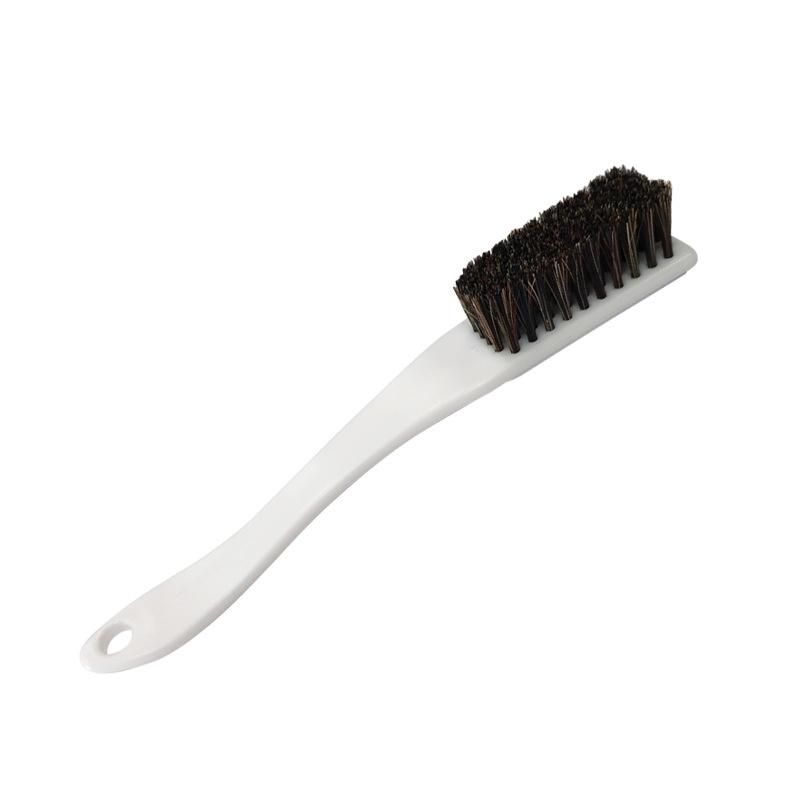 Long Plastic Handle Horsehair Cleaning Smooth Leather Shoes Brush