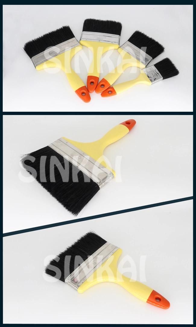 Plastic Handle Paint Brush with Black Bristle & Red Edge