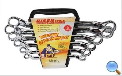 6PCS Mirror Finish Double Offset Ring Wrench Set