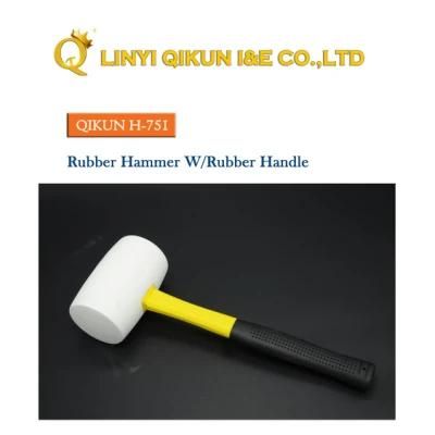 H-751 Construction Hardware Hand Tools Rubber Plastic Hammer with Rubber Coated Handle