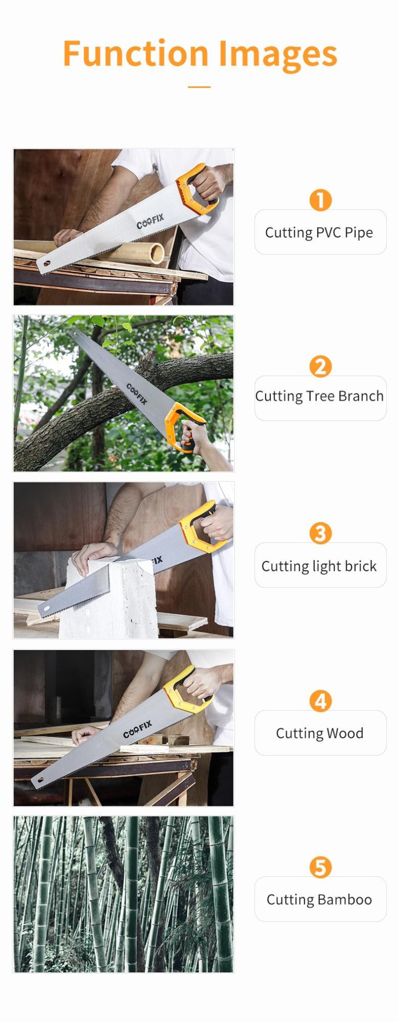 Coofix Hand Tools Hand Saw Machine for Stone Manufactory