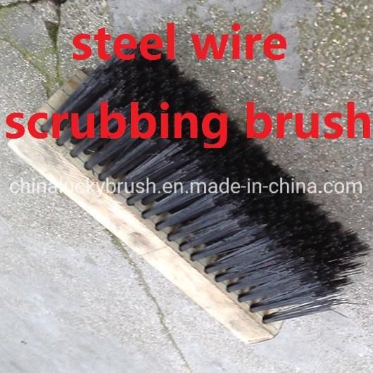 Wooden Base Steel Wire Scrubbing Brush (YY-332)