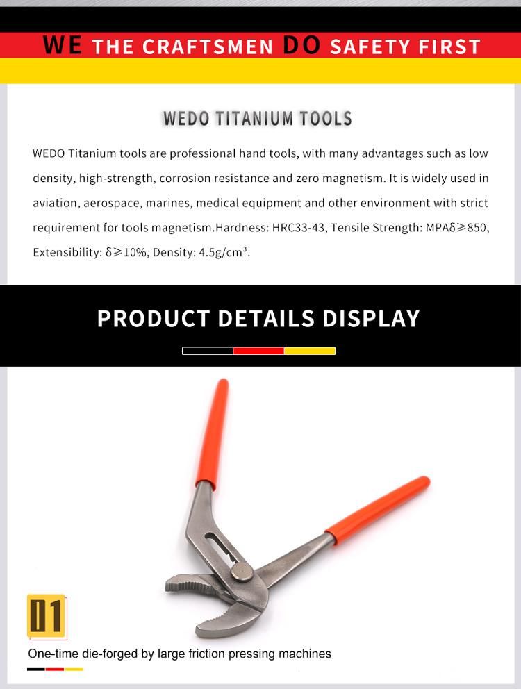 WEDO Titanium Pliers Adjustable Groove Joint Pliers Non-Magnetic Rust-Proof Corrosion Resistan Water Pump Pliers