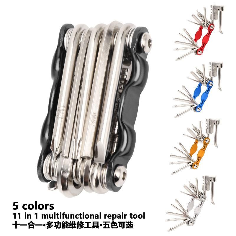 Factory Price Outdoor Cycling Tool Knife 11-in-One Multi-Functional Easy to Carry Hexagon Socket Wrench Maintenance Chain Tuner