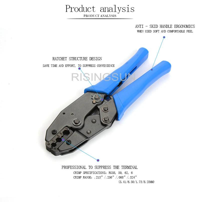 Hand LAN Cable Crimpers Hardware Tool Rg58/Rg59/RG6/Rg7 Crimping Tool