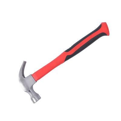 Multipurpose Multi-Functional Claw Hammer with Red Plastic Handle