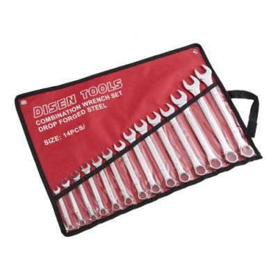 Combination Wrench Set with Tool Roll Packing Car Repairing Spanner Kit with Bag Packing