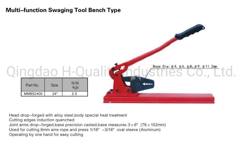 Multi-Function Swaging Tool for Cutting Wire Rope and Pressing Sleeves