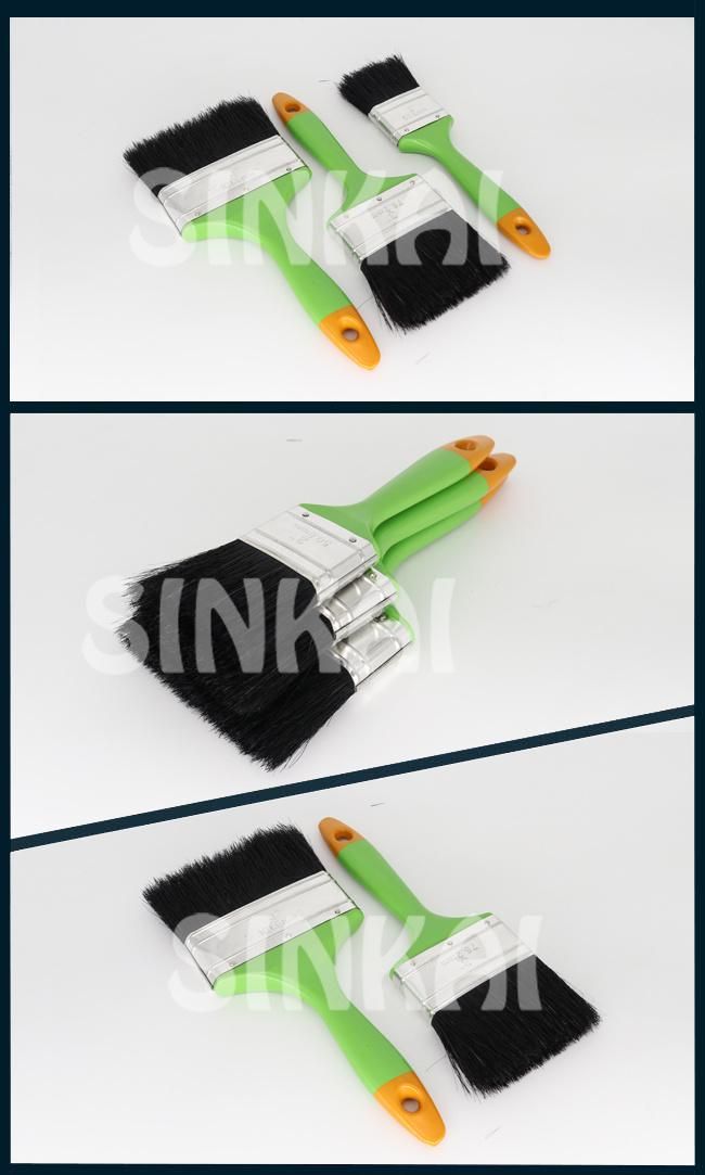Black Bristle Paint Brush with Plastic Handle for Cleaning Use