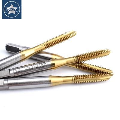 Hsse-M35 with Tin Spiral Pointed Taps W 1/8 5/32 3/16 7/32 1/4 5/16 3/8 7/16 1/2 5/8 Machine Thread Screw Tap Tapping with Good Cutting