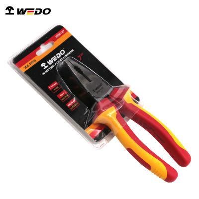 WEDO Insulated Pliers VDE 1000V Injection Lineman Pliers Chrome Vanadium Steel Anti-Slip Handle