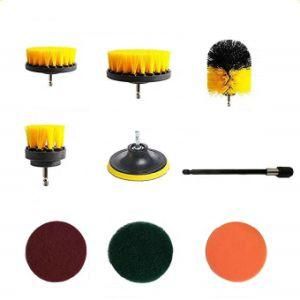 8PCS Drill Powered Spinning Detailing Nylon Scrub Brush with Quarter Inch Quick Change Shaft