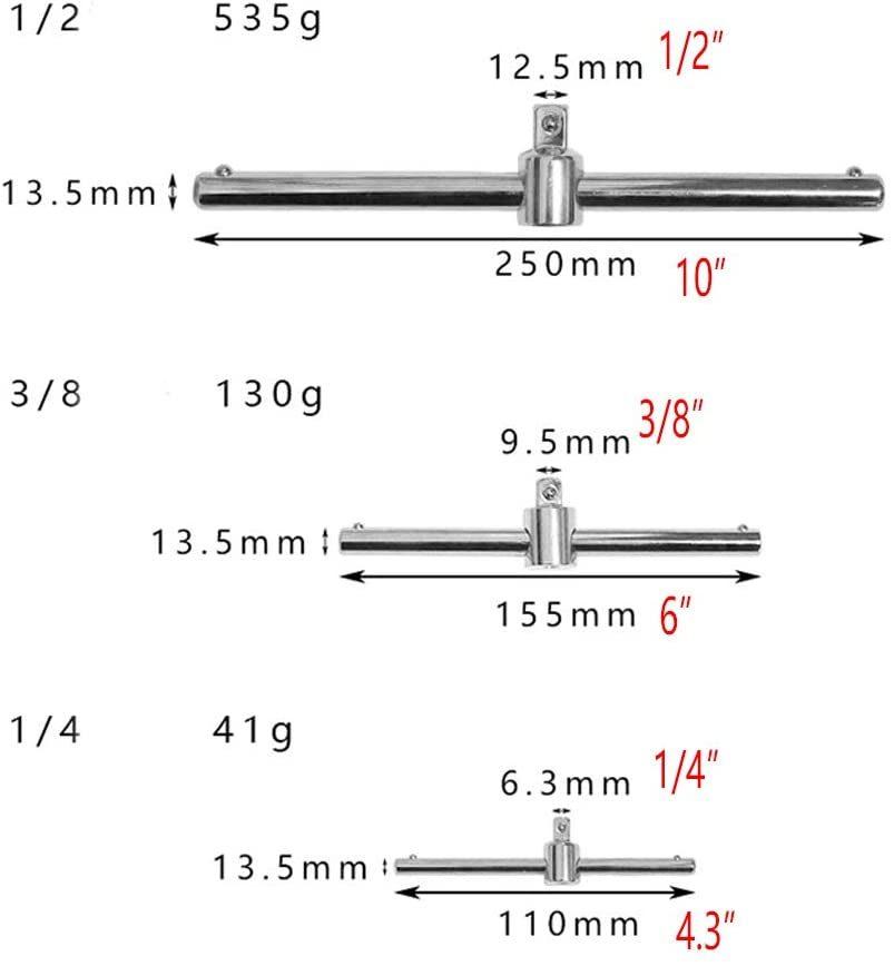 Sliding bar for car repair,1/2" T-Handle Socket Breaker Bar Wrench Extension Sliding Bar T-Handle Nut Driver Socket Adapter For Car Repair Hand Tool (1/2)(4816)