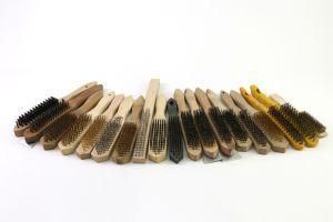 High Quality Copper Stainless Steel Wire Brush Set with Wooden Handle