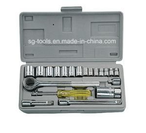 21PCS Socket Set with Galvanized and Chrome Plated Head