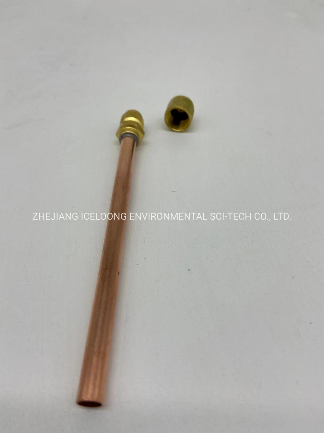 1/4 Copper Pin Valve Refrigeration Parts Charging Valve for Air Conditioner