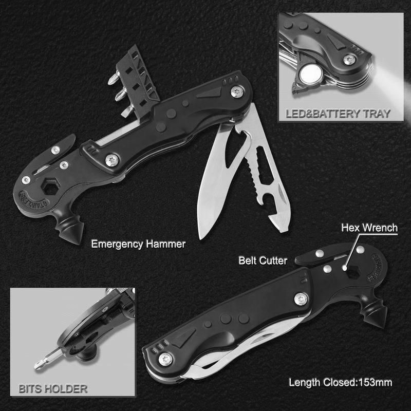 Multi Hardware Tool Knife Set, Multifunction Survival Hammer (#8457)