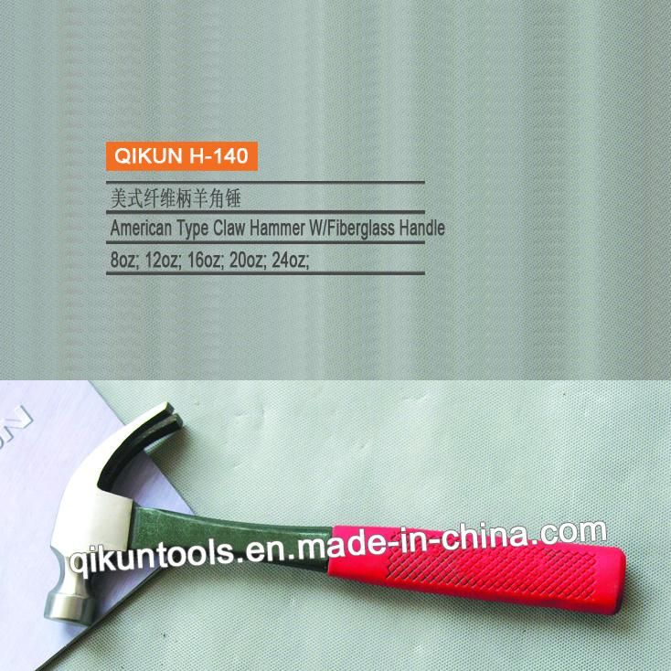 H-137 Construction Hardware Hand Tools British Type Claw Hammer with Plastic Coated Handle