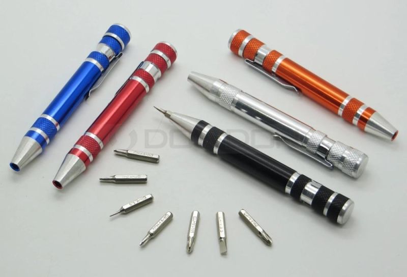 8 in 1 Aluminum Precision Multi-Tool Screw Driver Portable Screwdriver Set Pen Style Repair Tools Hand Tool