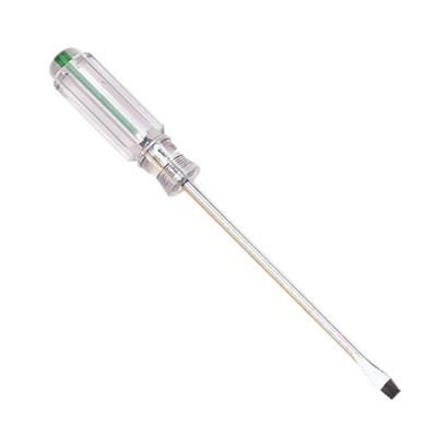 Hand Tools 8*200mm Transparent Handle Flat/Straight/Slotted Head Screwdriver
