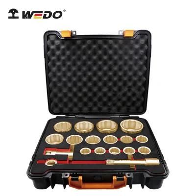 Wedo Professional Aluminium Bronze 1&prime;&prime; Dr Socket Set-18PCS