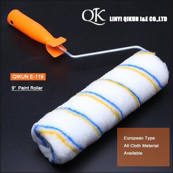 E-118 Hardware Decorate Paint Hand Tools Acrylic Polyester Mixed Yellow Grey Double Strip Yellow 4" Mini Paint Roller