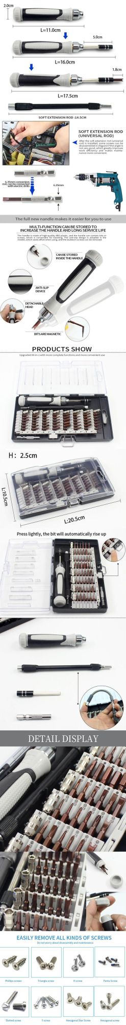 New 60-in-One Screwdriver Set for Mobile Phone and Notebook Repair and Disassembly Tools Imported S2 Steel