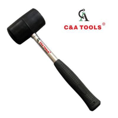 Black Rubber Mallet Hammer with Steel Tube Handle