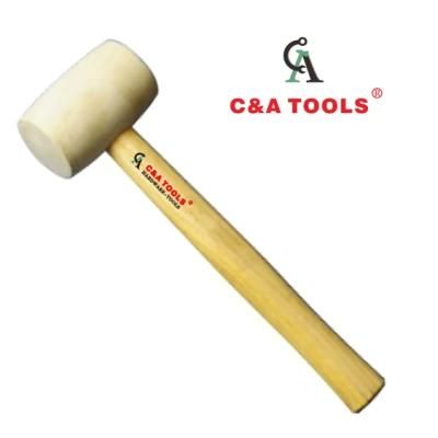 White Rubber Mallet Hammer with Wooden Handle