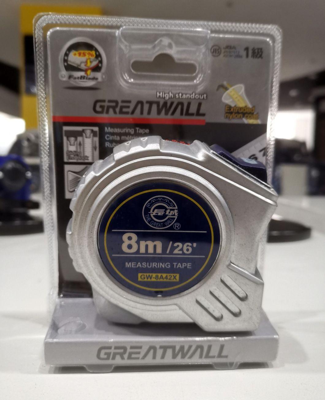 Great Wall Brand Wholesale Customized Good Quality 3m/5m/7.5m/8m/10m ABS Rubber Jacket Measuring Tape