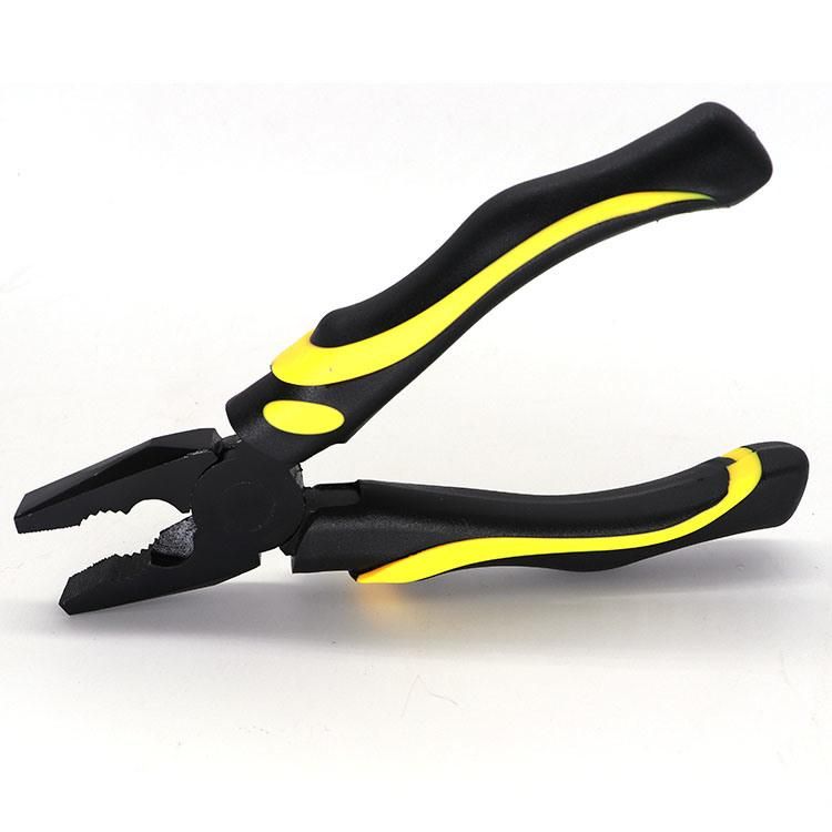 Professional Screw-Thread Steel TPR Handle Black Pliers