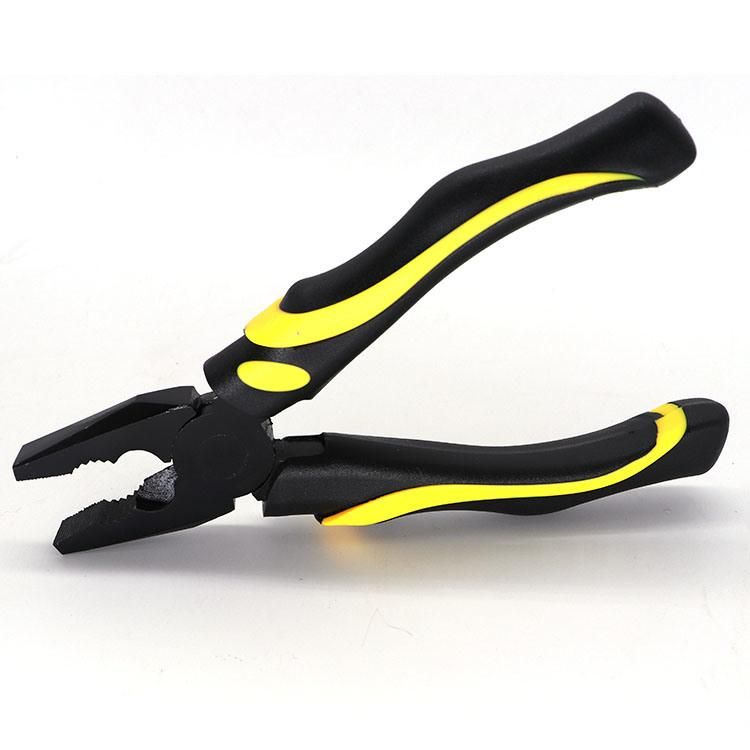 Professional Screw-Thread Steel TPR Handle Black Pliers