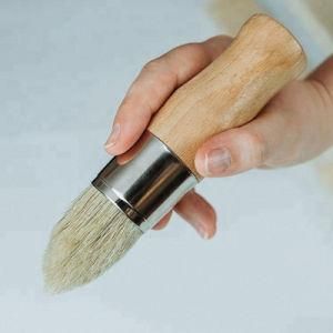 Pure Bristles Round Head Wall Chalk Paint Brush for Furniture and Wall