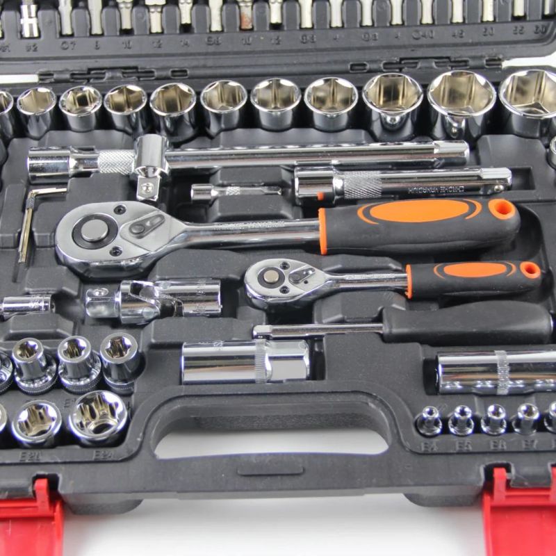 108PCS Cr-V Adjustable Rubber Material Socket Set Ratchet Wrench