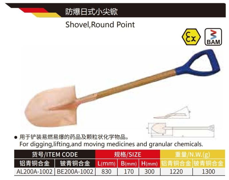 Wedo Manufacture Explosion-Proof Japanese Type Point Round Shovel
