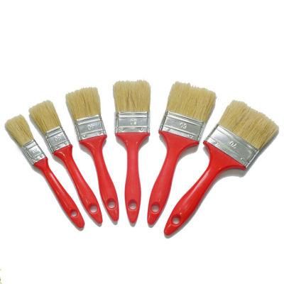 White Bristle Blend Color Plastic Handle Flat Brush Econ (GMPB008)