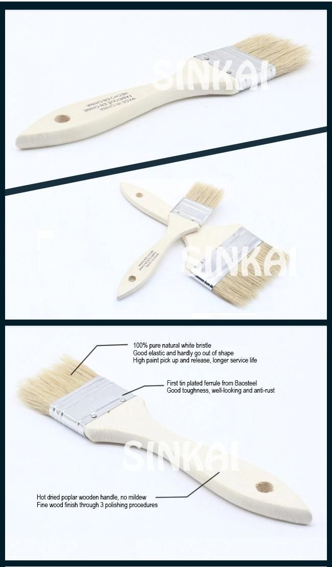 White Bristle Wooden Handle Chip Brush