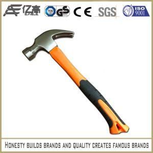 Forging Polished Carbon Steel Tools Claw Hammer with Fiberglass Handle