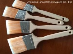 Slash Tapered Solid Filament Paint Brush with Long Wooden Handle