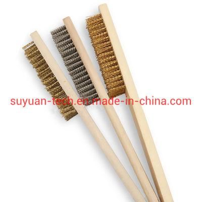 Wire Brush Wood Handle Text Play Nuclear Carving Bodhi Cleaning Brush Copper Wire
