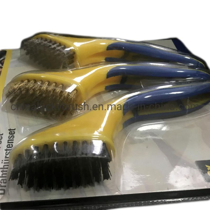 Double Colour Plastic Handle Wire Cleaning Brush (YY-681)