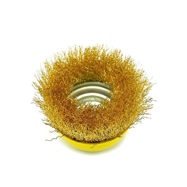 Bowl Cup Brass Steel Wire Brush Brass Wire Brush Knotted Twist Cup Metal Brush