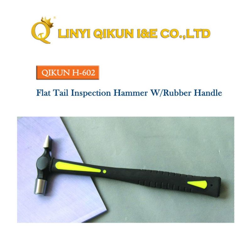 H-601 Construction Hardware Hand Tools Hard Wood Handle Flat Tail Inspection Hammer