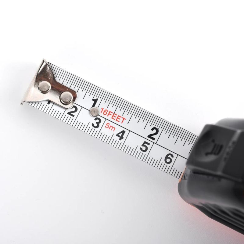 Measuring Tape with Impact Resistant Rubber Covered Case, Strong Lock, Compatible with Inch and Metric